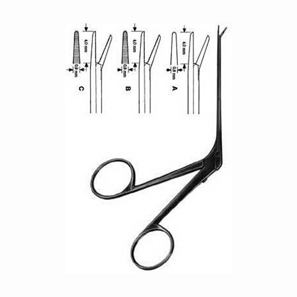 Micro Ear Forceps shaft length 80mm, smooth straight, serrated straight